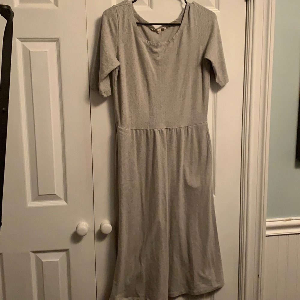 Synergy Organic herringbone soft mid length dress Size Small w/pockets - Picture 10 of 16